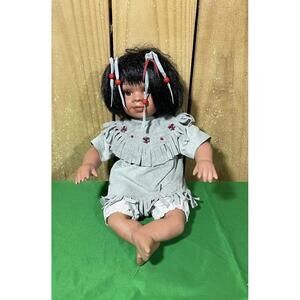 Vintage Sitting Native American Porcelain Doll "Bright 0377”